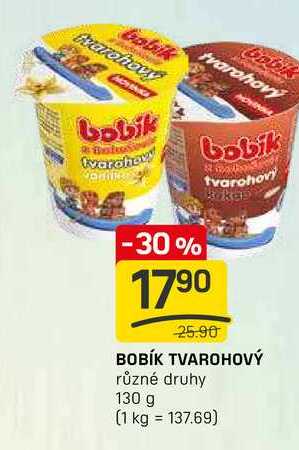 BOBÍK TVAROHOVÝ různé druhy 130 g