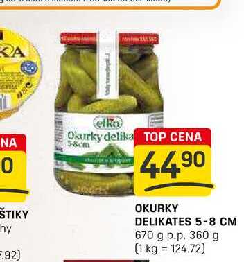 OKURKY DELIKATES 5-8 CM 670 g p.p. 360 g 