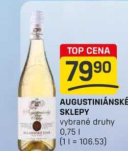 AUGUSTINIÁNSKÉ SKLEPY vybrané druhy 0,75l