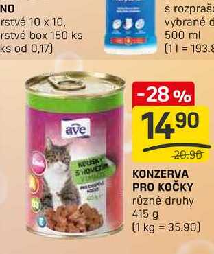 KONZERVA PRO KOČKY různé druhy 415 g