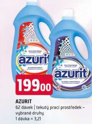 Azurit 62 dávek tekutý prací prostředek vybrané druhy 