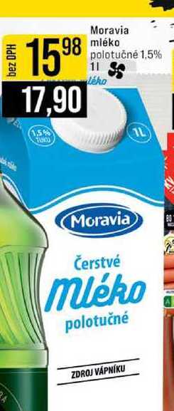 Moravia Čerstvé mléko polotučné 1l