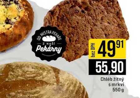 Chléb žitný s mrkví 550 g 