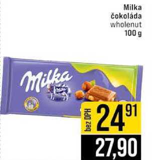 Milka čokoláda wholenut 100 g