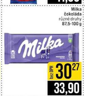 Milka čokoláda různé druhy 87,5-100 g 