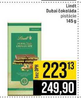 Lindt Dubai čokoláda pistácie 145 g 