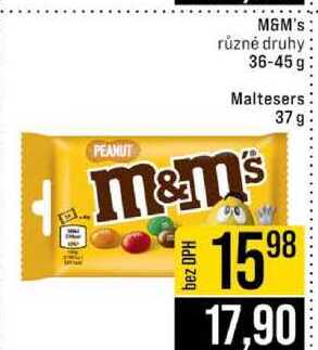 M&M's různé druhy 36-45g Maltesers 37g