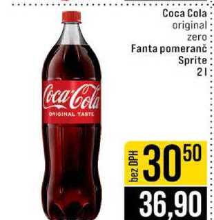 Coca Cola original zero Fanta pomeranč Sprite 2l