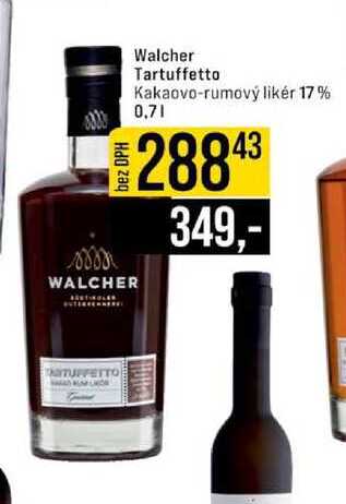 Walcher Tartuffetto Kakaovo-rumový likér 17% 0,7l