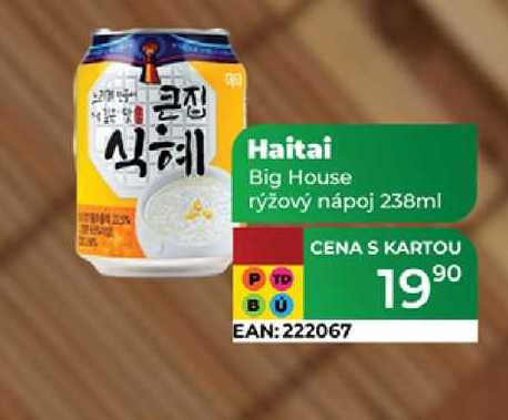 Haitai Big House rýžový nápoj 238ml 