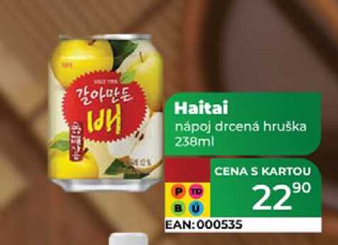 Haitai nápoj drcená hruška 238ml  