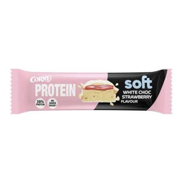 Corny Soft proteinová tyčinka bílá čokoláda-jahoda