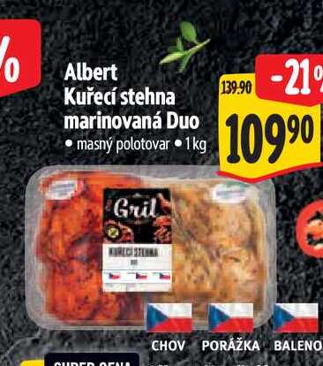  Albert Kuřecí stehna marinovaná Duo 1 kg