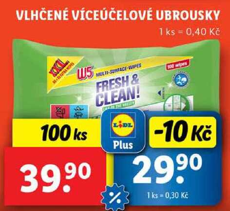 VLHČENÉ VÍCEÚČELOVÉ UBROUSKY, 100 ks 