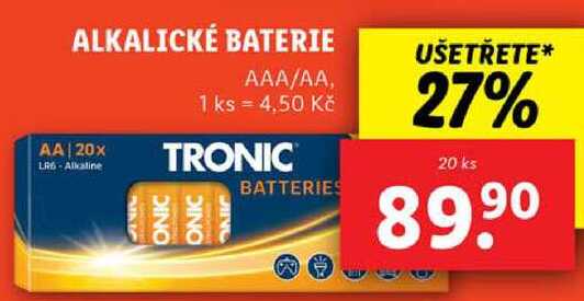 ALKALICKÉ BATERIE, 20 ks