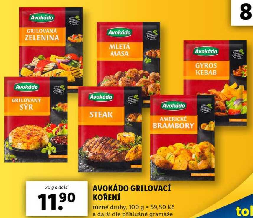 AVOKÁDO GRILOVACÍ KOŘENÍ, 20 g a další