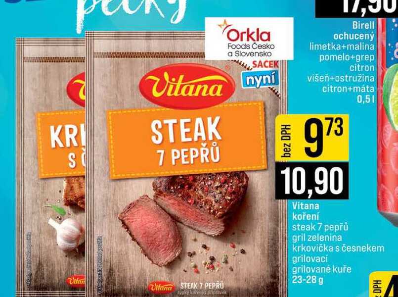 Vitana koření steak 7 pepřů gril zelenina krkovička s česnekem grilovací grilované kuře 23-28 g 