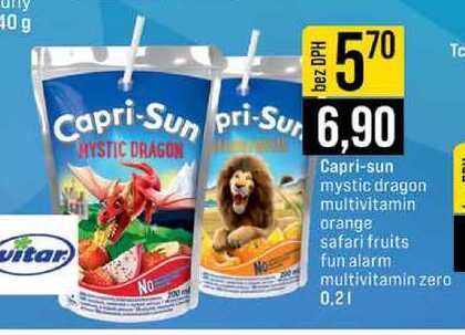 Capri-sun mystic dragon multivitamin orange safari fruits fun alarm multivitamin zero 0.2l