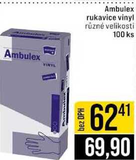 Ambulex rukavice vinyl různé velikosti 100 ks 