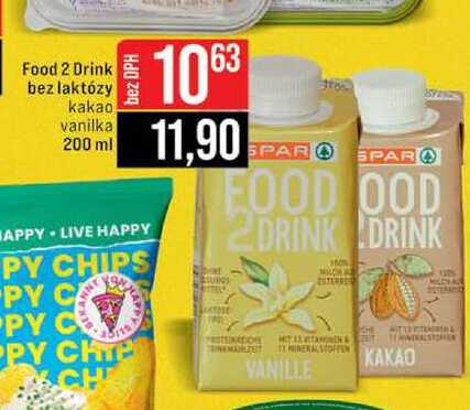 Food 2 Drink bez laktózy kakao vanilka 200 ml