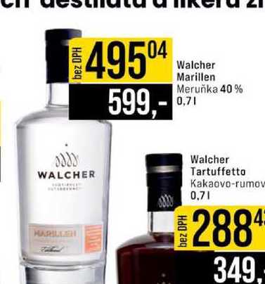 Walcher Marillen Meruňka 40% 0,7l
