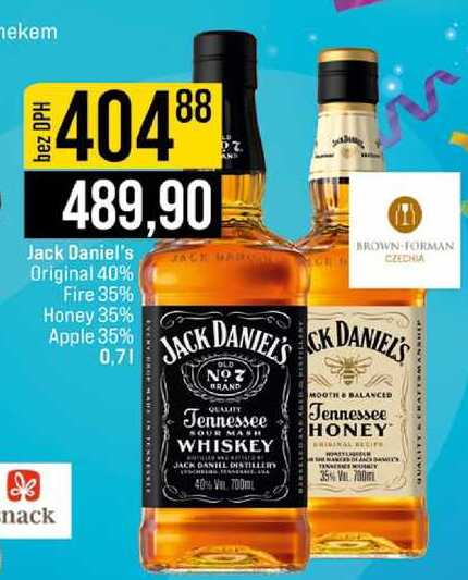Jack Daniel's Original 40% Fire 35% Honey 35% Apple 35% 0,7l