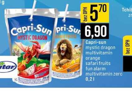 Capri-sun mystic dragon multivitamin orange safari fruits fun alarm multivitamin zero 0,2l