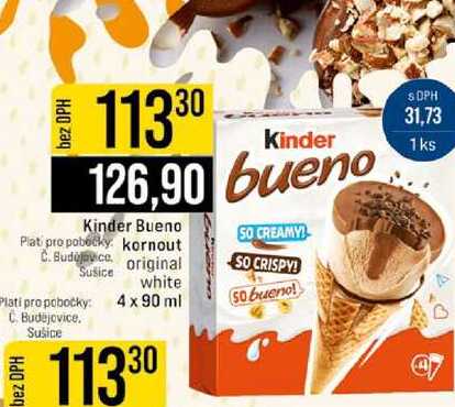 Kinder kornout original white 4 x 90 ml 