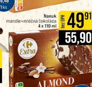 Nanuk mandle+mléčná čokoláda 4 x 110 ml 