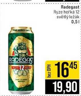 Radegast Ryze hořká 12 světlý ležák 0,5l
