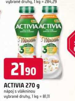 Activia jogurtový nápoj, různé příchutě 270g