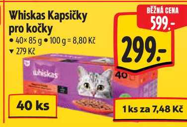 Whiskas Kapsičky pro kočky, 40x 85 g