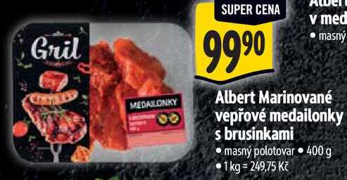 Albert Marinované vepřové medailonky s brusinkami, 400 g