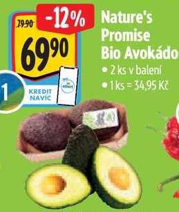 Nature's Promise Bio Avokádo, 2 ks 