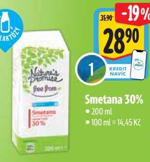 Smetana 30%, 200 ml 