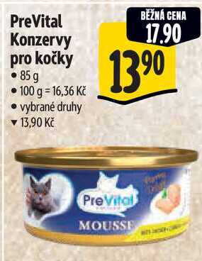 PreVital Konzervy pro kočky, 85 g 