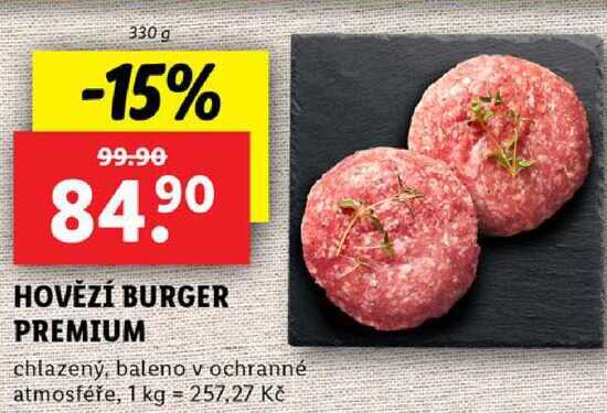 HOVĚZÍ BURGER PREMIUM, 330 g