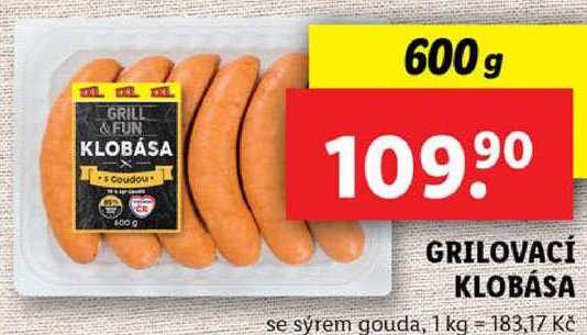 GRILOVACÍ KLOBÁSA, 600 g