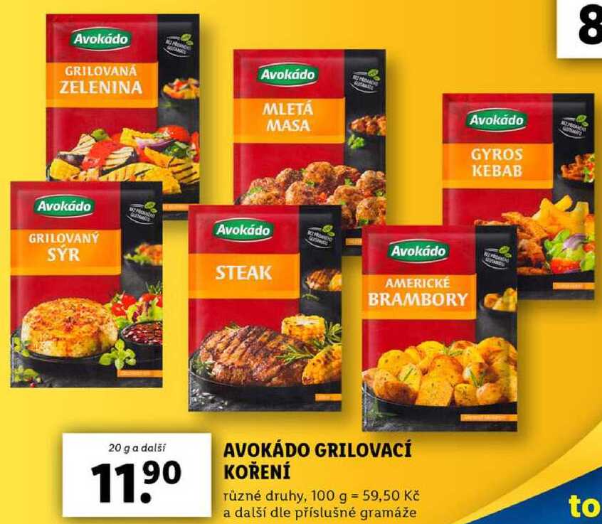 AVOKÁDO GRILOVACÍ KOŘENÍ, 20 g a další