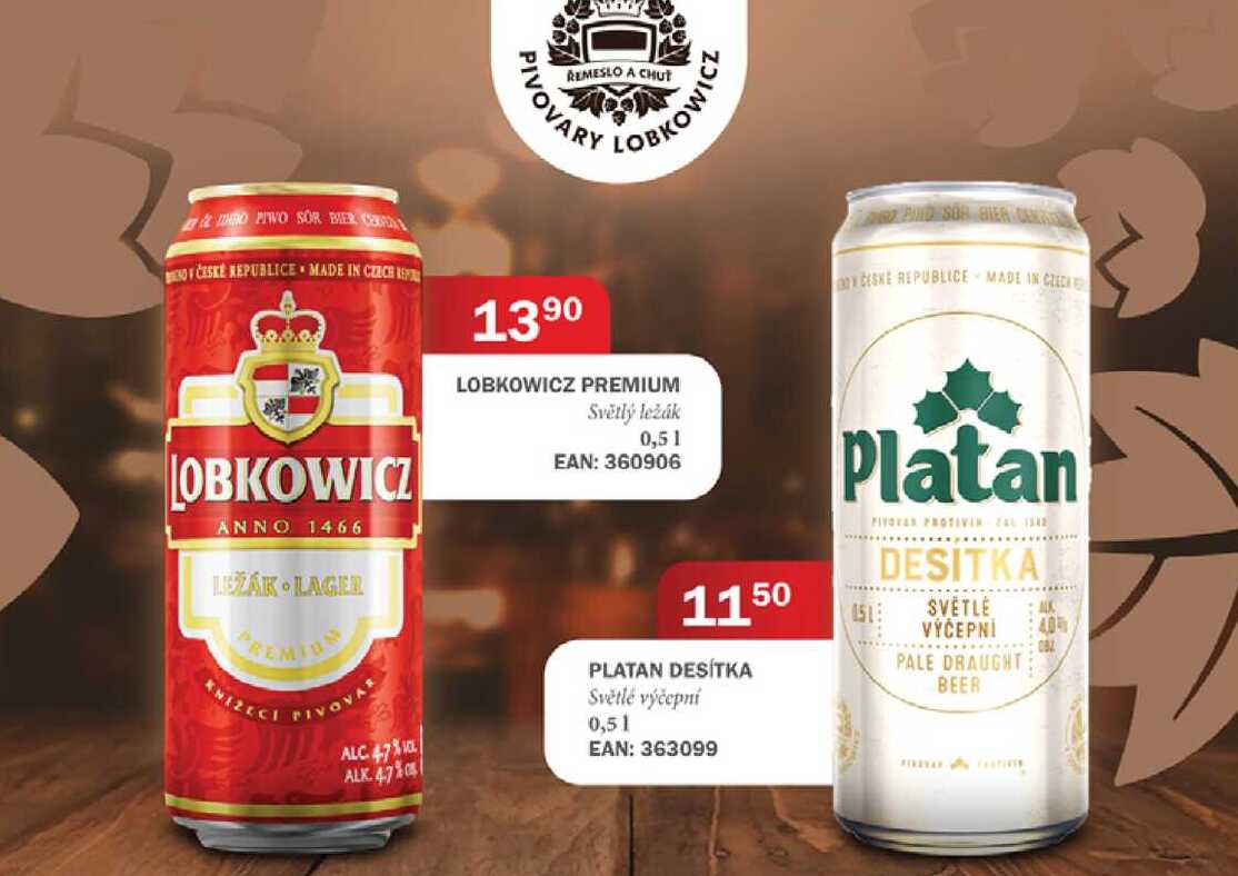 LOBKOWICZ PREMIUM Světlý ležák 0,51  