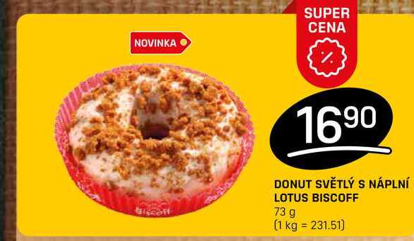 DONUT SVĚTLÝ S NÁPLNÍ LOTUS BISCOFF 73 g 