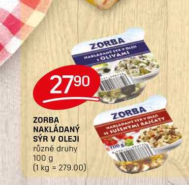ZORBA NAKLÁDANÝ SÝR V OLEJI různé druhy 100g