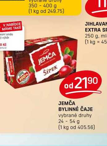 JEMČA BYLINNÉ ČAJE vybrané druhy 24-54 g 