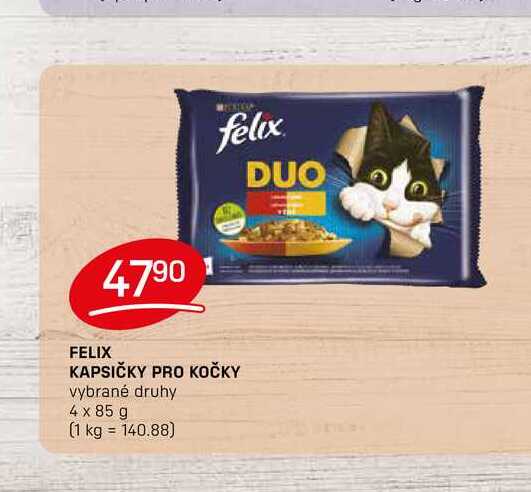 FELIX KAPSIČKY PRO KOČKY vybrané druhy 4 x 85 g