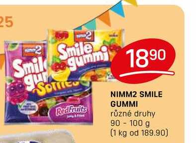 NIMM2 SMILE GUMMI různé druhy 90-100 g