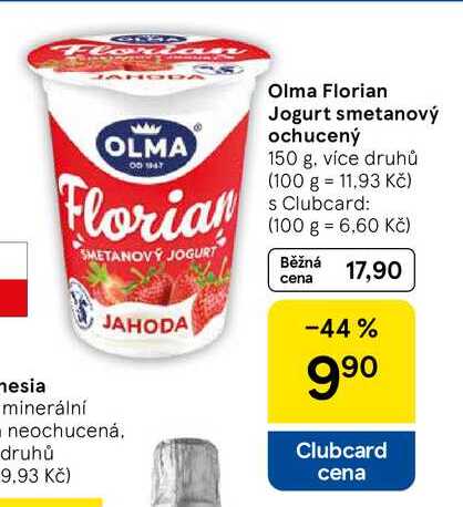 OLMA Florian Jogurt smetanový ochucený, 150 g 