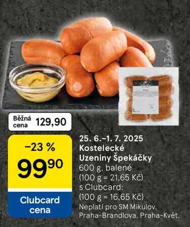 Kostelecké Uzeniny Špekáčky, 600 g, balené  