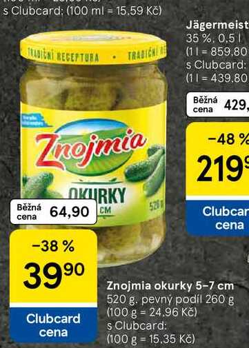 Znojmia okurky 5-7 cm, 520 g