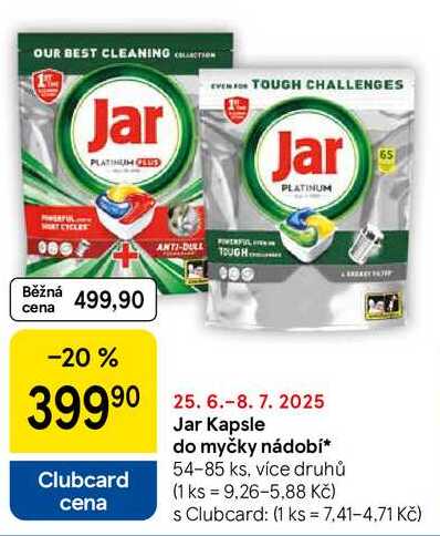 Jar Kapsle do myčky nádobí, 54-85 ks, více druhů  