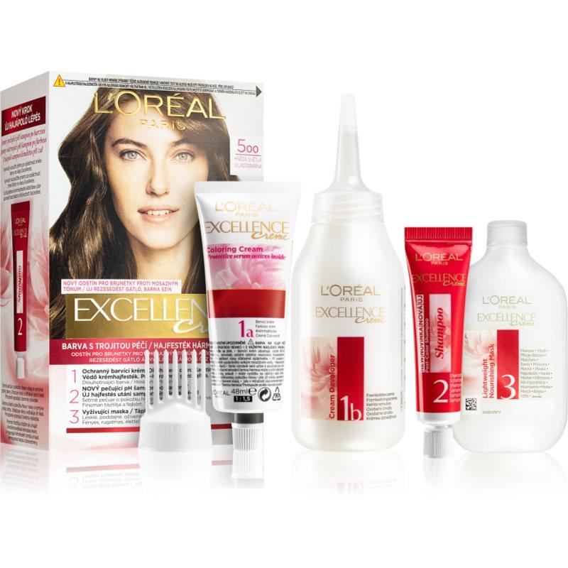 L’Oréal Paris Excellence Creme barva na vlasy odstín 500 Light Brown 1 ks